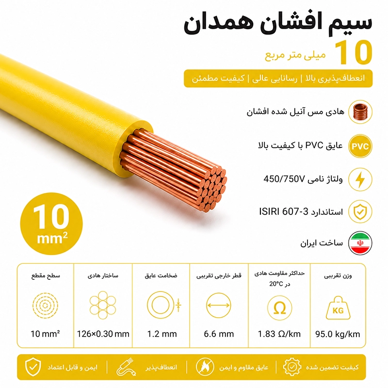 سیم افشان همدان سایز 10