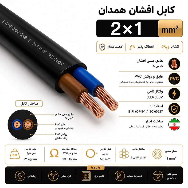 کابل افشان همدان 1*2